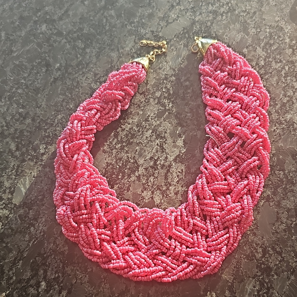 Elegant Pink Beaded Necklace